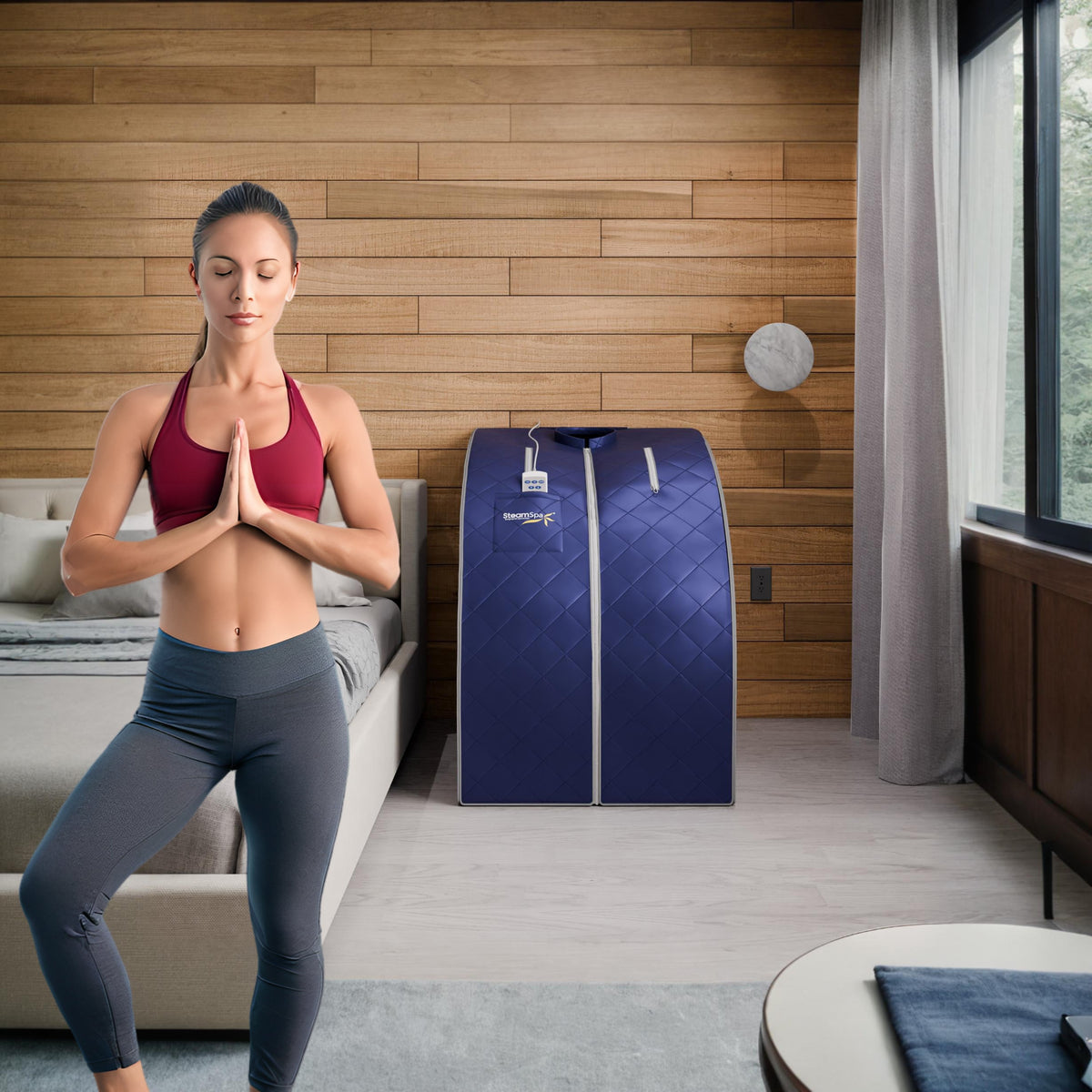 Portable Sauna, 1 Person Indoor PP Chair Blue