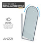 Ember Series 34 in. x 78 in Framed Arch Fixed Shower Screen Door with 8mm Tempered Clear or Fluted Glass