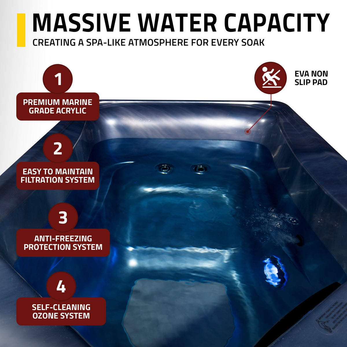 Cold Plunge Tub, All One Hot Built WiFi Blue