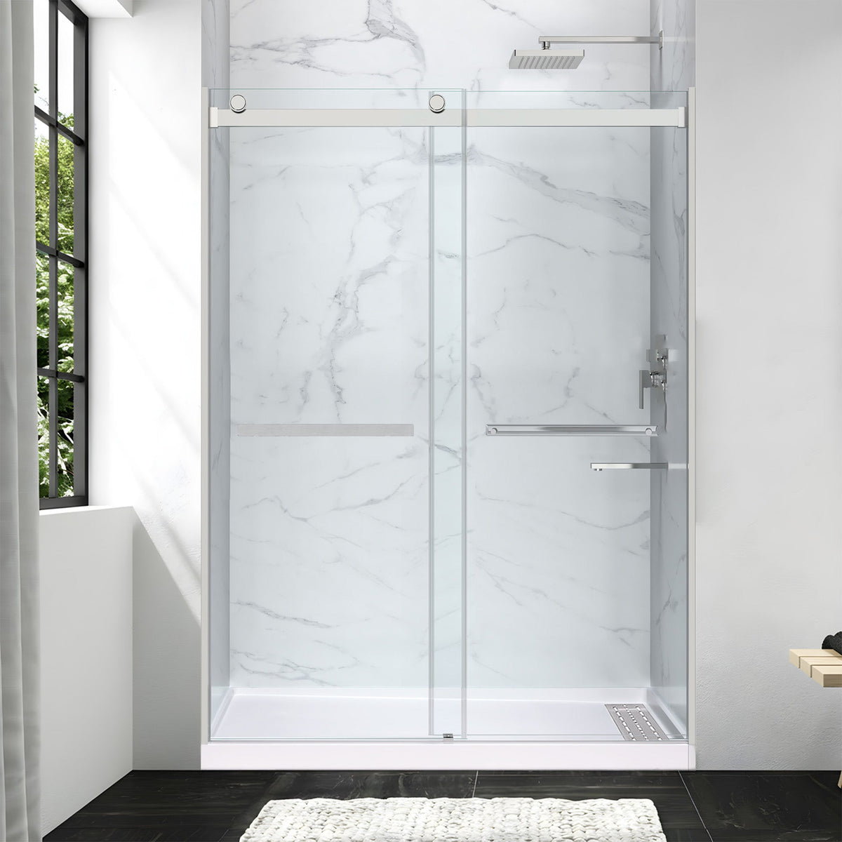 60 x 36 Frameless Shower Door, Pan Only, Kahn Extra Deep ANR