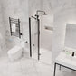 Romance Series 34 in. x 72 in. H Hinged Frameless Shower Door with Tsunami Guard Tempered Glass