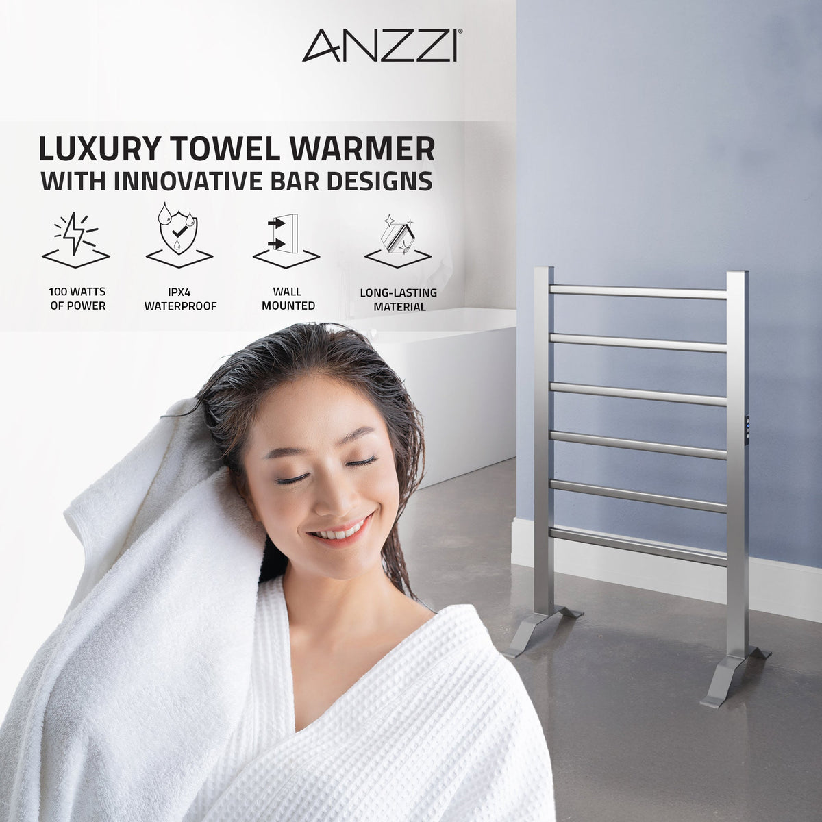Towel Warmer, Naple Bar Aluminum Mounted/Free