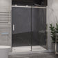 60 x 76 Frameless Shower Door, Rhodes Sliding Tsunami Guard