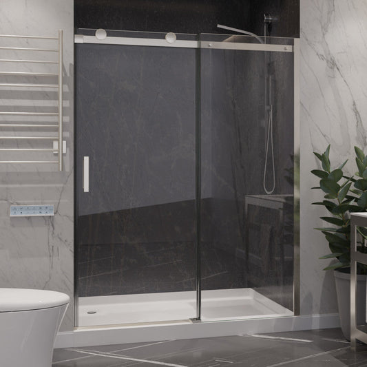 48 x 76 Frameless Shower Door, Rhodes Sliding Tsunami Guard