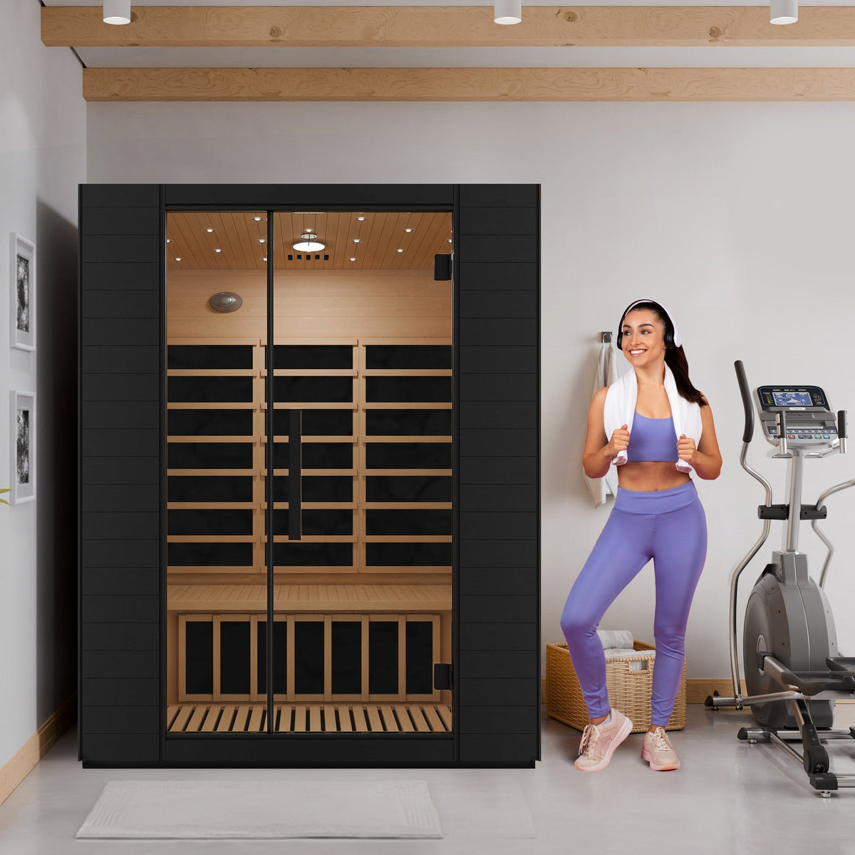 Infrared Sauna, 3 Person Indoor Red Canadian Hemlock