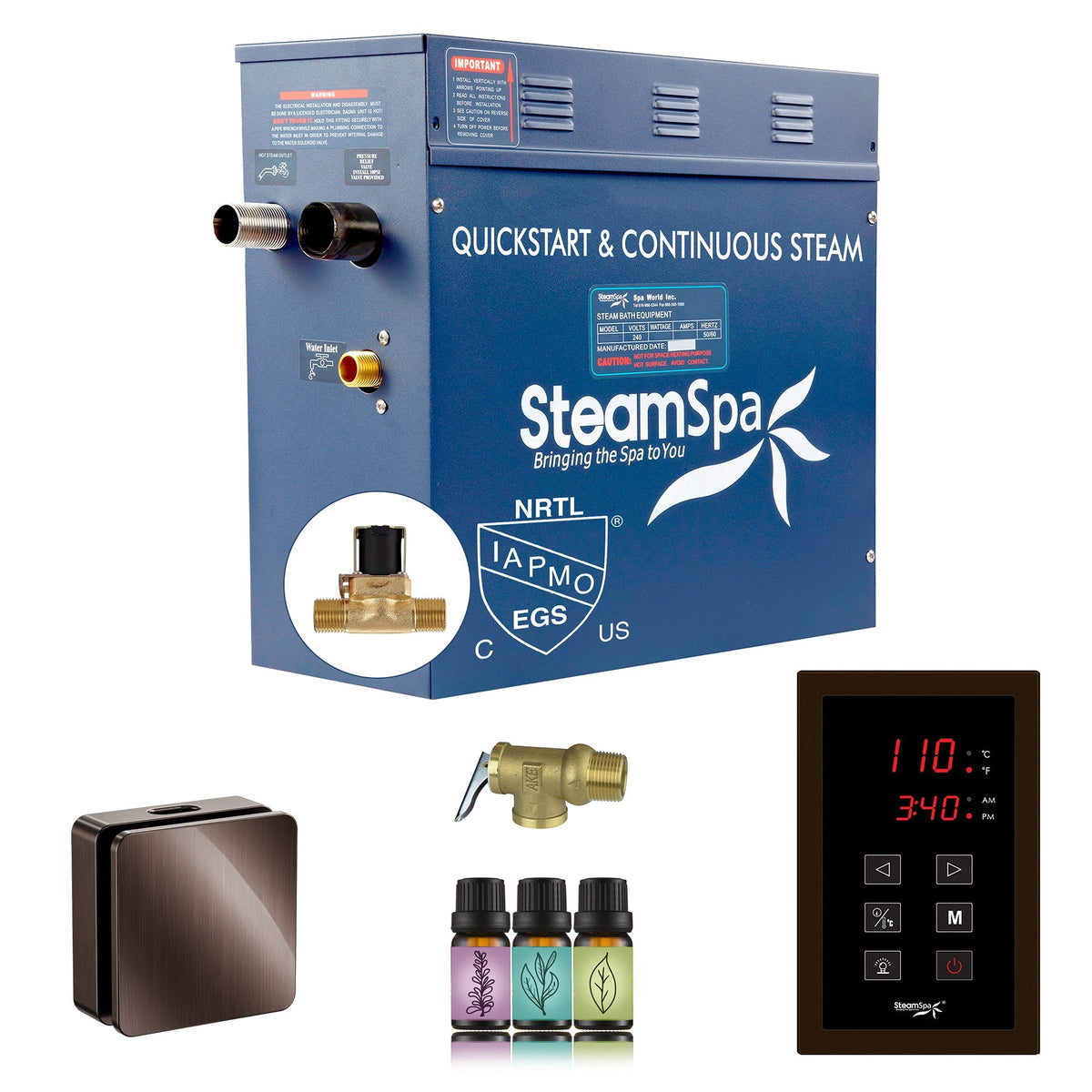Steam Shower Generator, Full Package, Oasis New Square