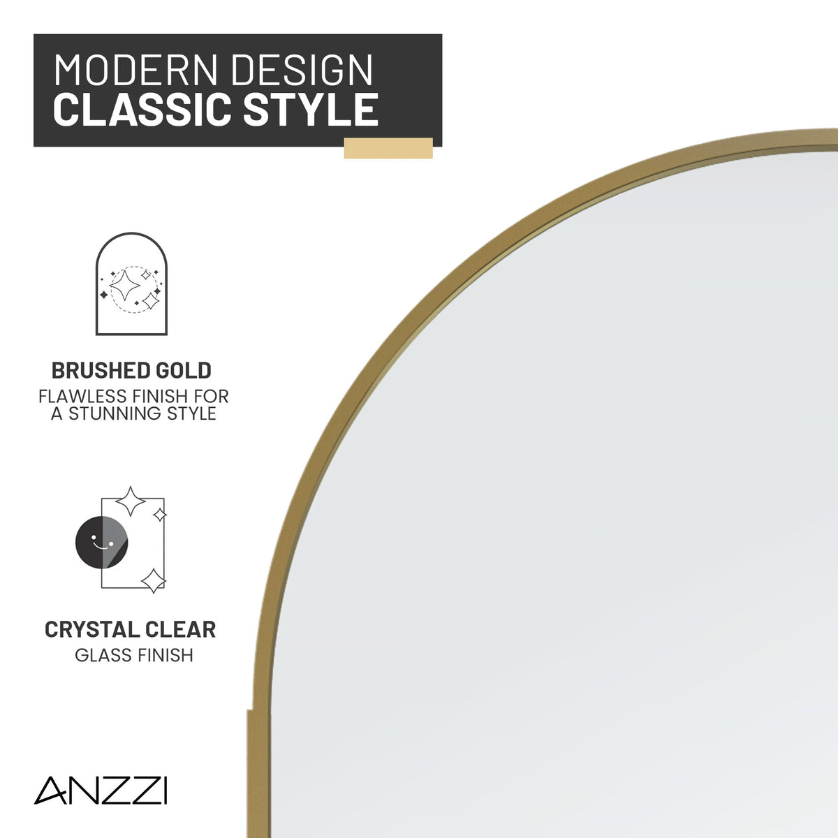 Ember Series 34 in. x 78 in Framed Arch Fixed Shower Screen Door with 8mm Tempered Clear or Fluted Glass