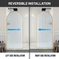 34 x 78 Framed Shower Door, Ember Arch Fixed Screen Fluted Glass