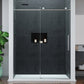 Mountain 60 in x 76 in. Reversible Frameless Sliding Deco-Glass Shower Door with Soft-Close System - Multiple Finishes