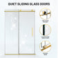 60 x 76 Frameless Shower Door, Mountain Reversible Sliding Deco Multiple Finishes