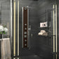 Monsoon 57 in. 4-Jetted Full Body Shower Panel System with Heavy Rain Shower and Spray Wand in Mahogany Style Deco-Glass