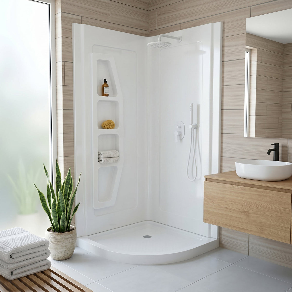 36 x 36 Shower Wall Panel, Walls Only, Gradient x DIY Friendly