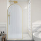 Ember Series 34 in. x 78 in Framed Arch Fixed Shower Screen Door with 8mm Tempered Clear or Fluted Glass