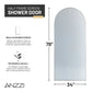 Ember Series 34 in. x 78 in Framed Arch Fixed Shower Screen Door with 8mm Tempered Clear or Fluted Glass