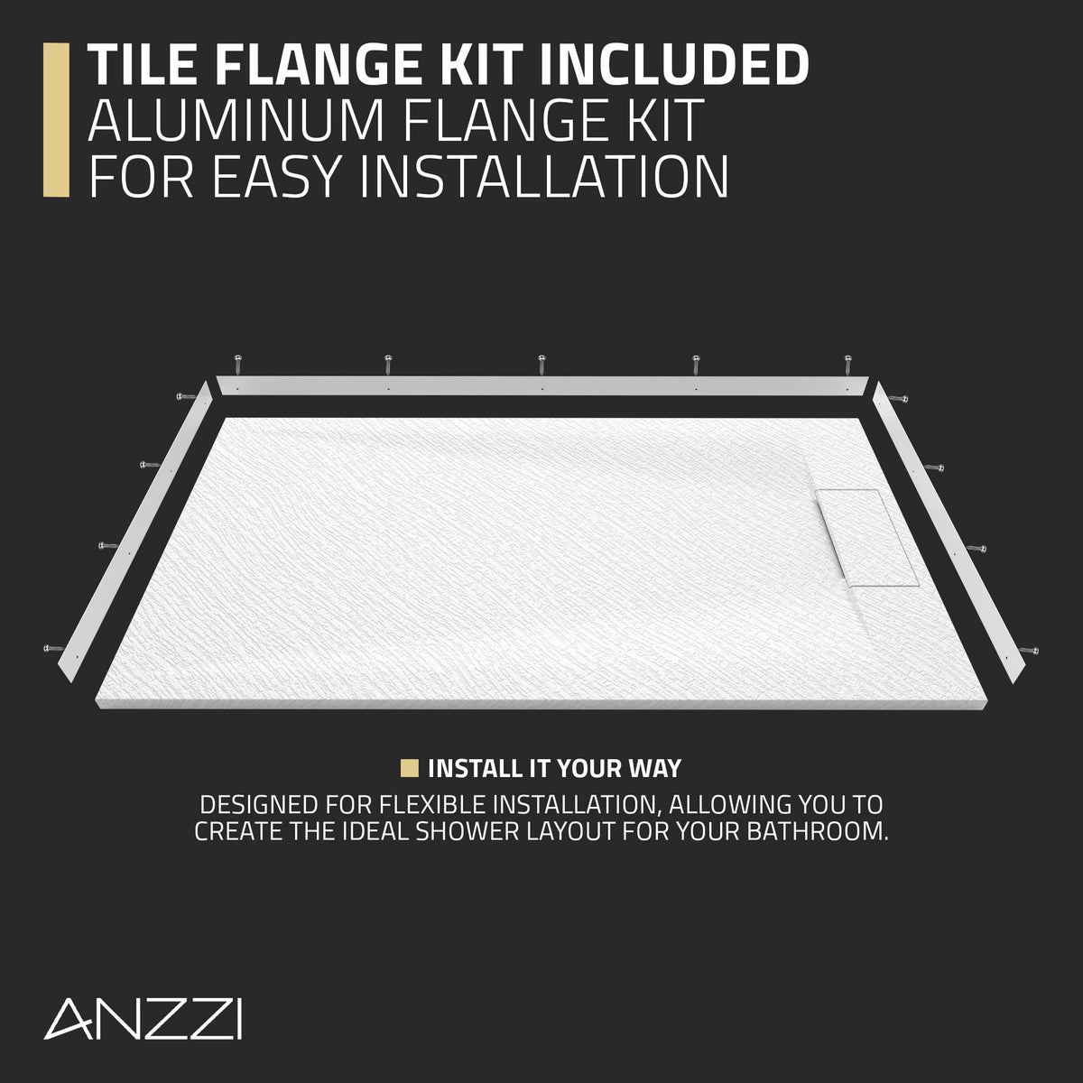 59 x 32 Shower Base, Pan Only, Barrier Free Curbless White ADA Compliant