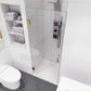 Fellow Series 30 in. x 72 in. Frameless Hinged Shower Door with Clear Tempered Glass and Tsunami Guard