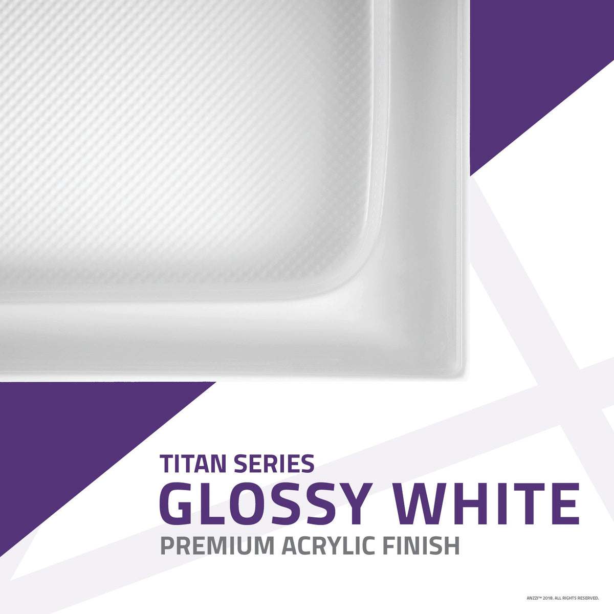 ANZZI Titan 36" x 36" Corner Shower Pan, Durable Marine Grade Acrylic, cUPC Certified, Center Drain, Slip-Resistant Floo