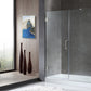 Consort Series 60 in. x 72 in. H Hinged Frameless Shower Door with Tsunami Guard Tempered Glass