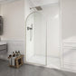 Ember Series 34 in. x 78 in Framed Arch Fixed Shower Screen Door with 8mm Tempered Clear or Fluted Glass