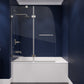 48 x 58 Tub Shower Door, Herald Frameless Hinged Clear Tsunami Guard