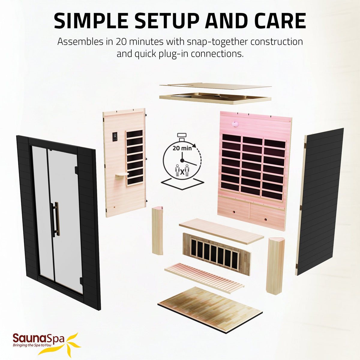 Infrared Sauna, 3 Person Indoor Red