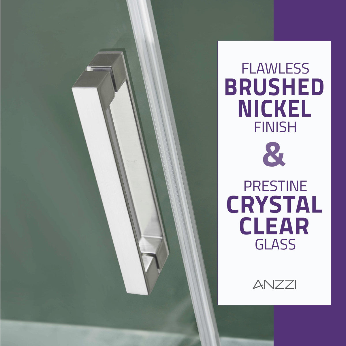 60 x 76 Frameless Shower Door, Rhodes Sliding Tsunami Guard