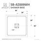 36 x 36 Shower Base, Center Drain, Pan Only White Finish
