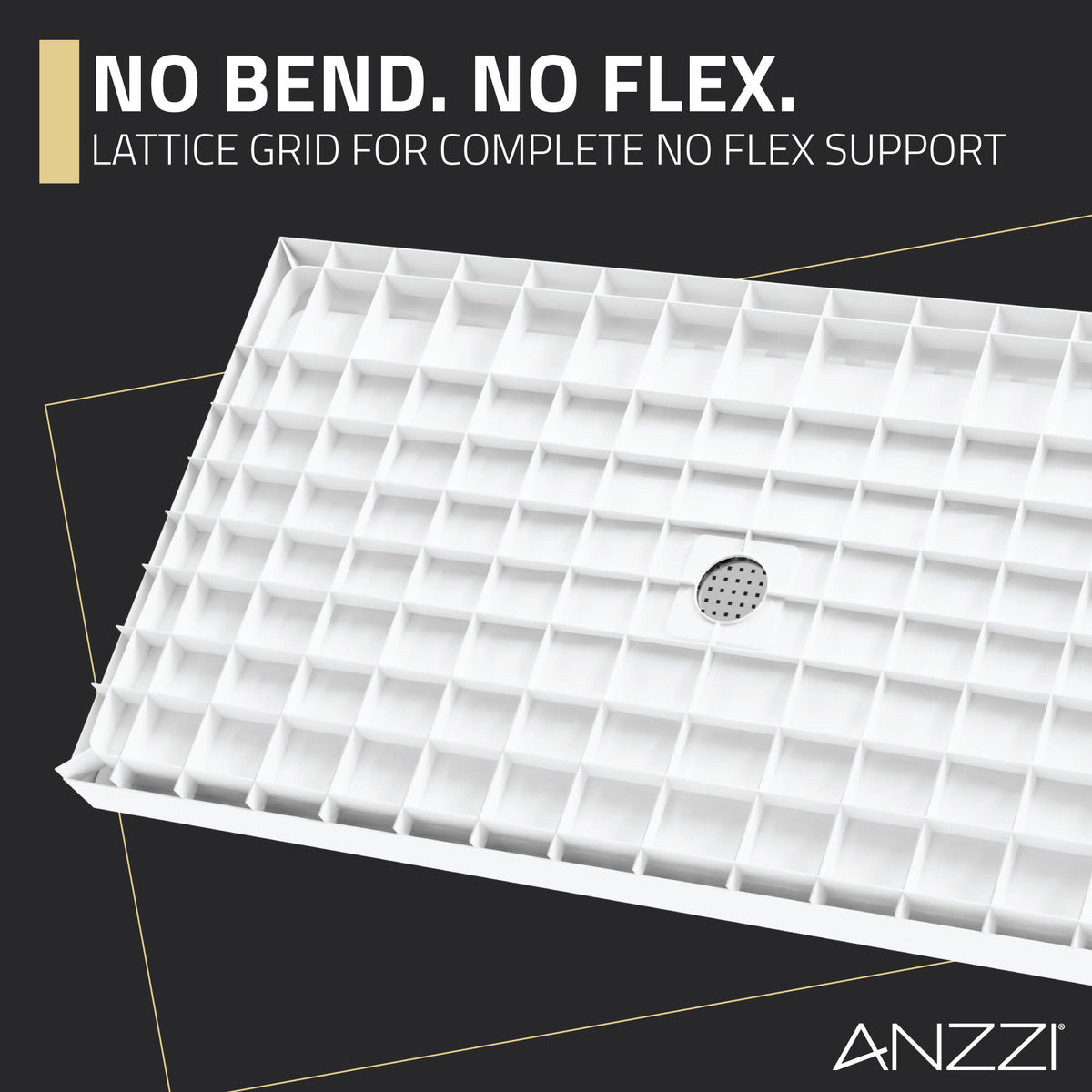 Alexander 60 in. L x 32 in. W Alcove Shower Pan Base with Center Drain in Glossy White Marine Acrylic