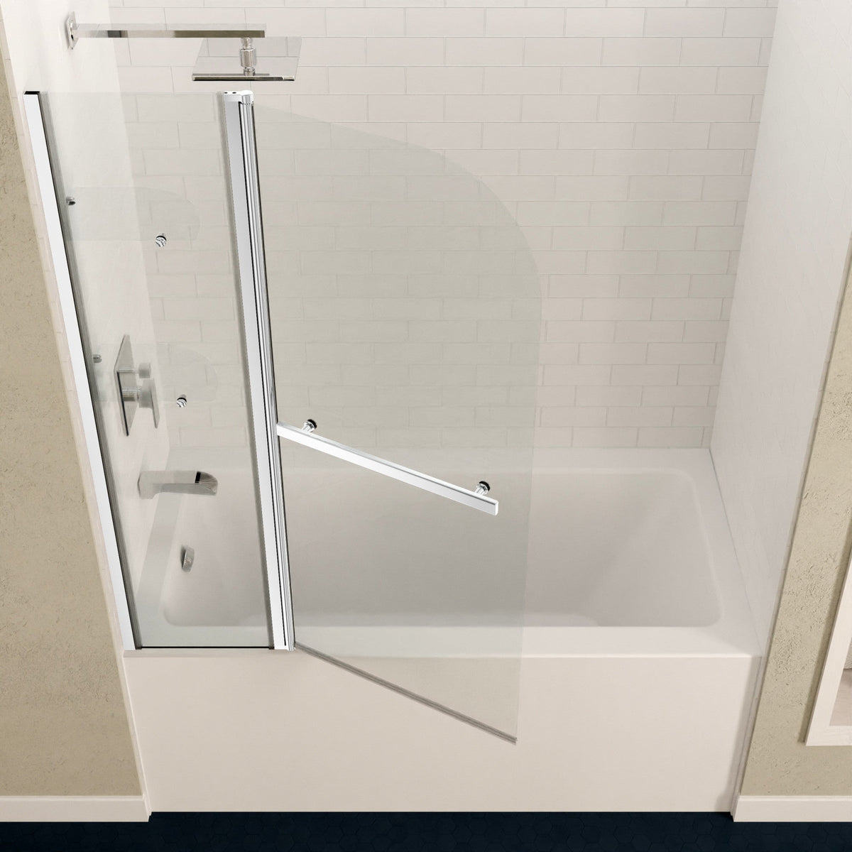 48 x 58 Tub Shower Door, Galleon Frameless TSUNAMI GUARD in. with