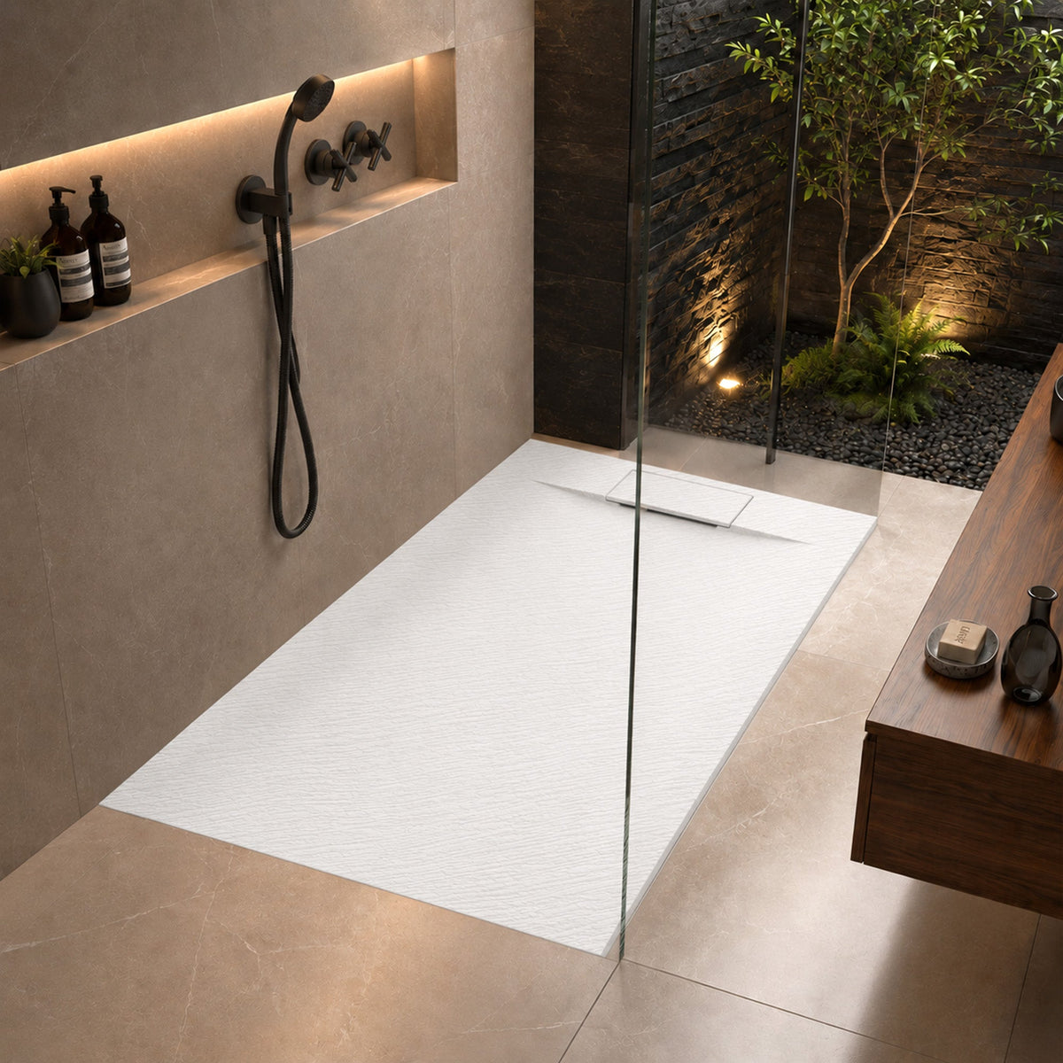 59 x 35 Shower Base, Pan Only, Barrier Free Curbless White