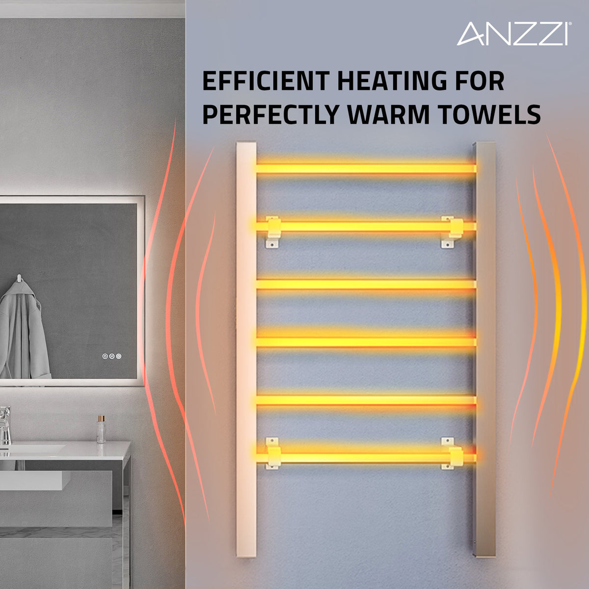 Towel Warmer, Naple Bar Aluminum Mounted/Free