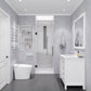 Fellow Series 24 in. x 70 in. Frameless Hinged Shower Door with Clear/Frosted Tempered Glass and Tsunami Guard