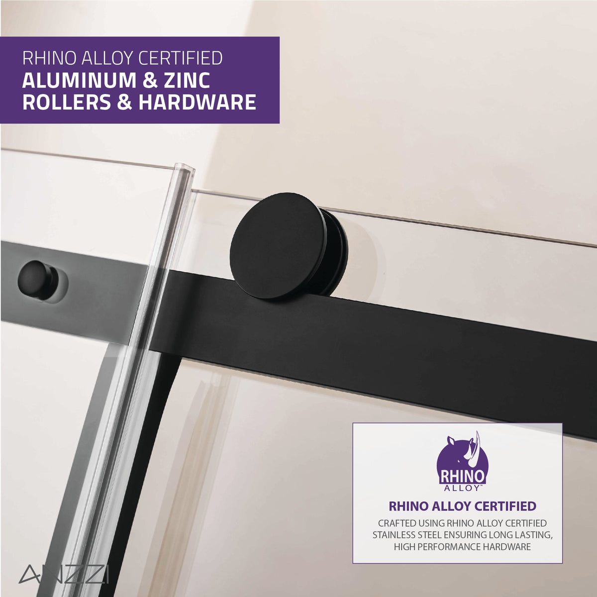 48 x 76 Frameless Shower Door, Rhodes Sliding Tsunami Guard