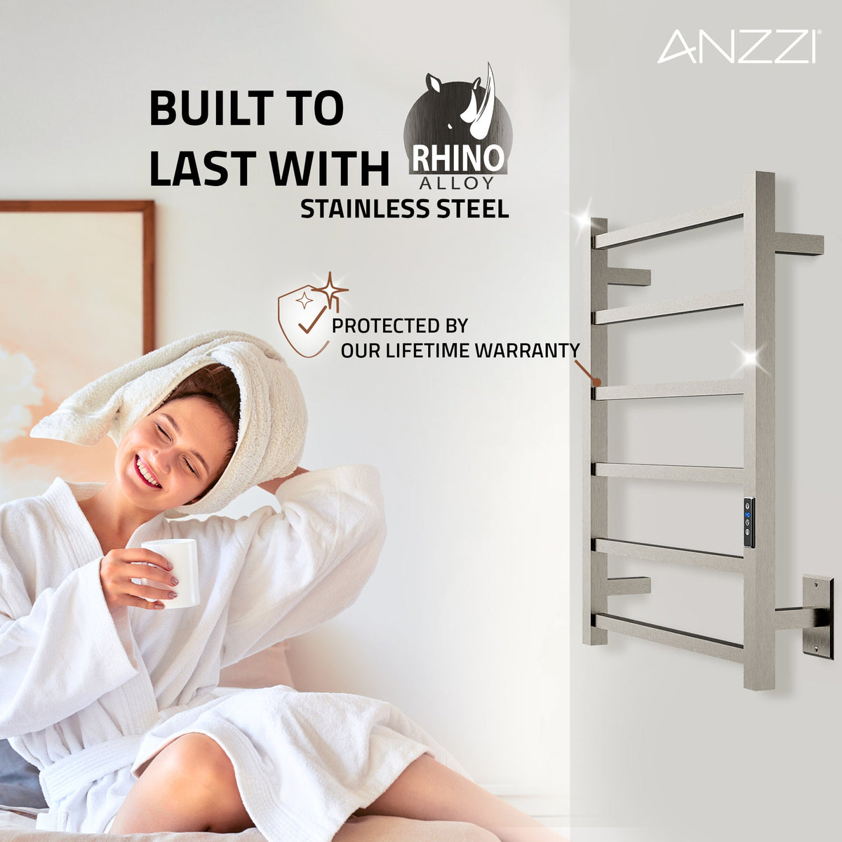 Towel Warmer, ANZZI Charles Bar Mounted
