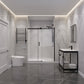 48 x 76 Frameless Shower Door, Rhodes Sliding Tsunami Guard