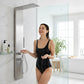 Collines Series 55 in. 2-Jetted Shower Tower with Heavy Rain Shower and Jets and Spray Wand