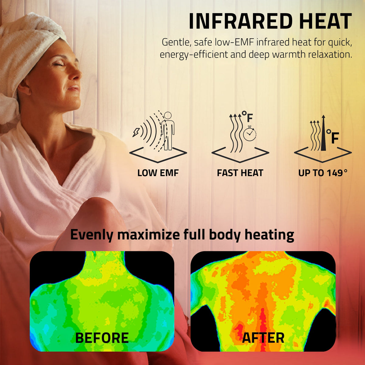 Infrared Sauna, 2 Person Indoor Cabin Chromotherapy Lighting