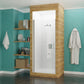 Lancer Series 23 in. x 72 in. H Hinged Frameless Shower Door with Tsunami Guard Tempered Glass