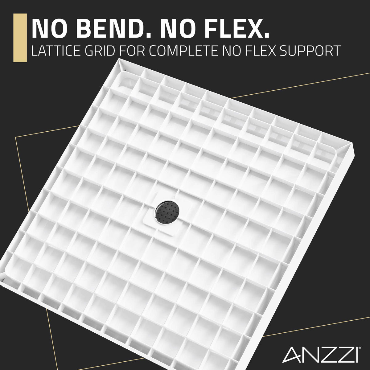 Alexander 36 in. L x 36 in. W Alcove Shower Pan Base with Center Drain in Glossy White Marine Acrylic