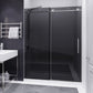 Madam Series 56 to 60 in. x 76 in. Frameless Sliding Shower Door with Clear or Tinted Tempered Glass and Tsunami Guard