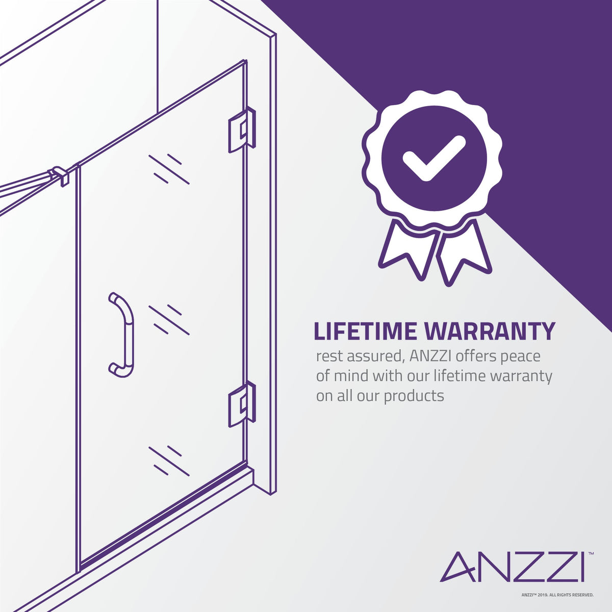 Halberd Series 47 to 48 in. x 72 in. Sliding Framed Shower Door  with Tsunami Guard Tempered Glass