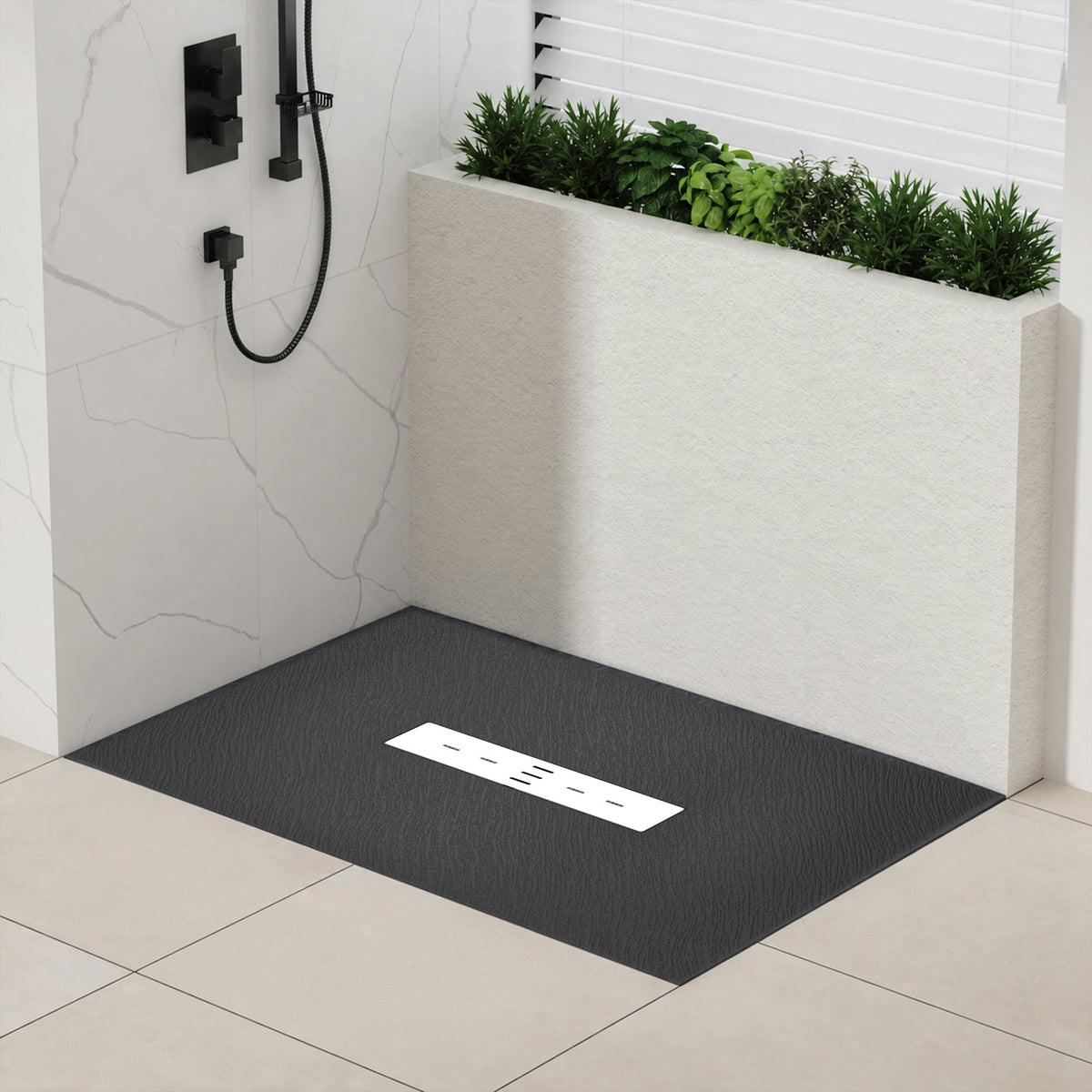 59 x 32 Shower Base, Center Drain, Pan Only