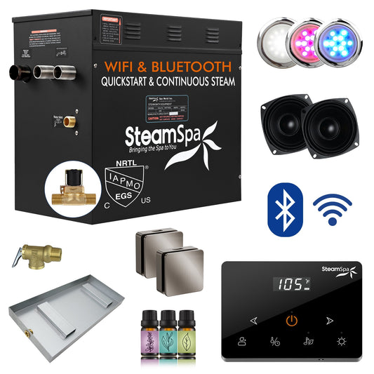 Steam Shower Generator, Full Package, Black Wireless Deluxe New
