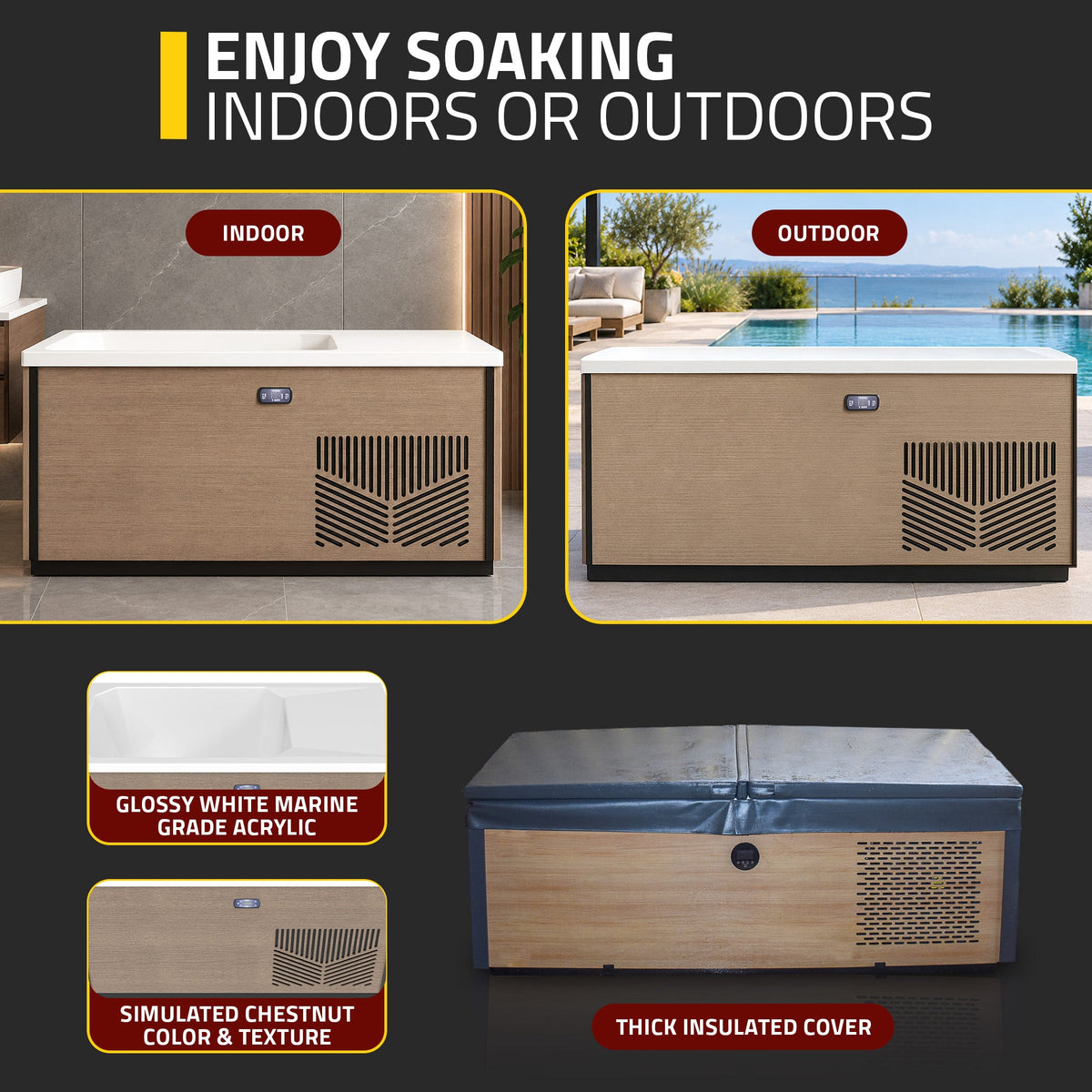 Cold Plunge Tub, Iroquois Person Mono Jet