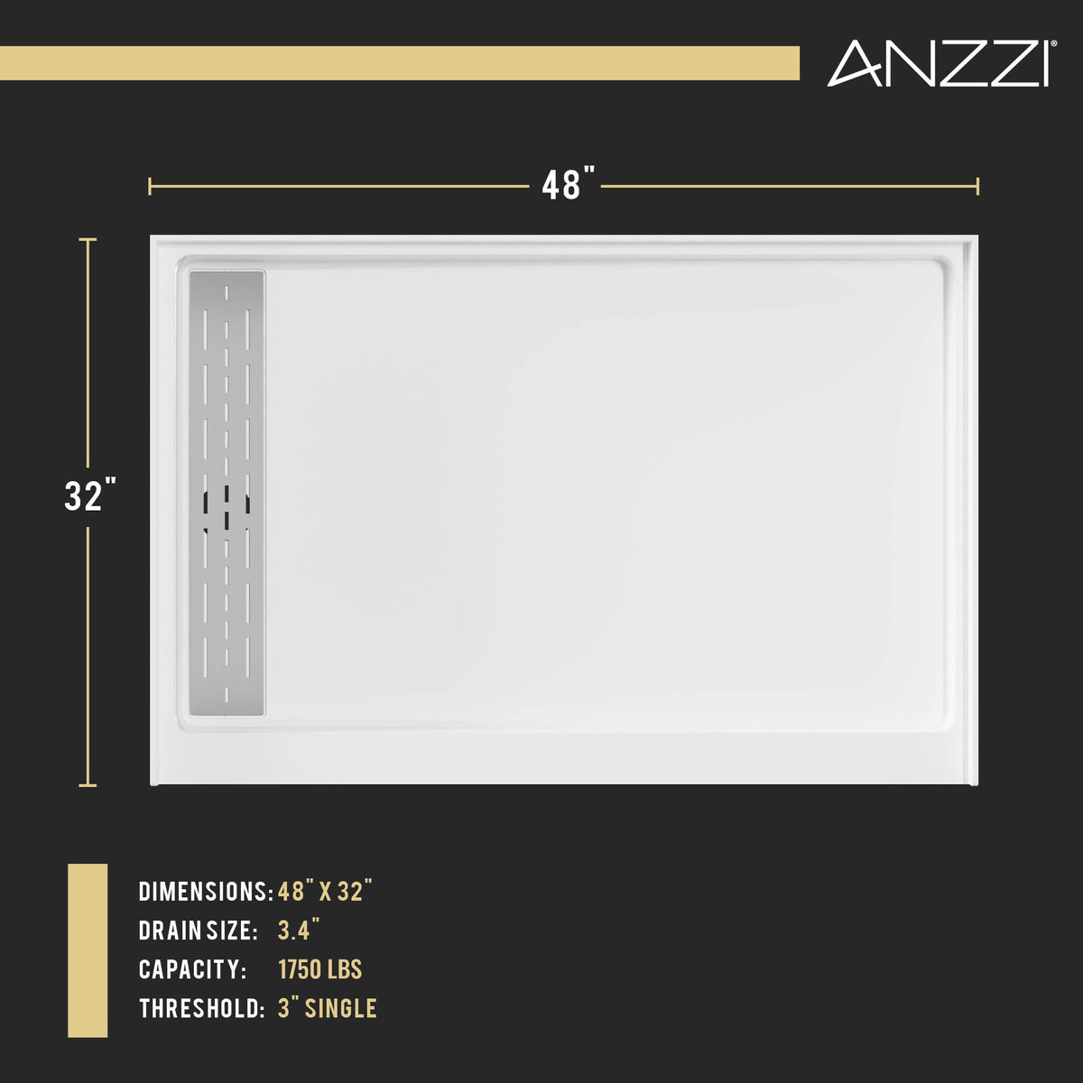 76 x 45 Framed Shower Door, Pan Only, Stellar Sliding Frameless Alcove