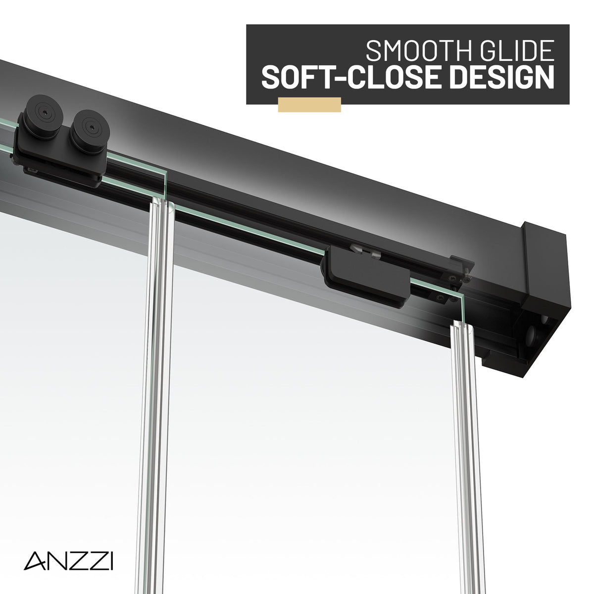 Ward Series 56 to 60 in. x 76 in. Frameless Sliding Shower Door with 3/8" (10mm) Tempered Clear Glass
