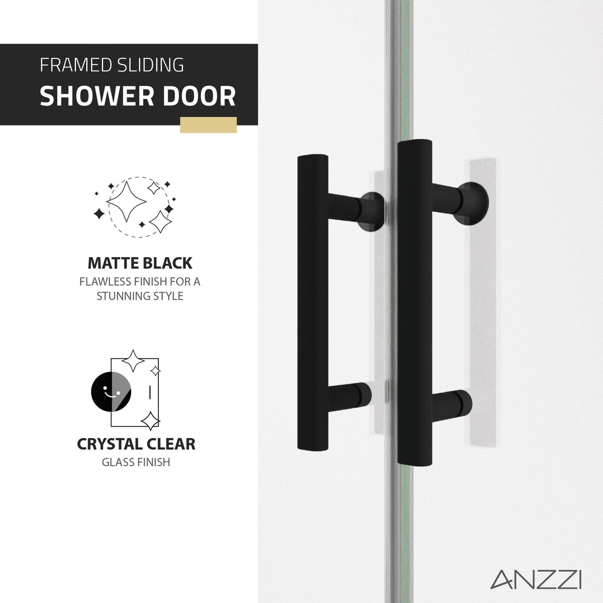 60 x 70 Framed Shower Door, Romance Sliding Tsunami Guard Clear Glass