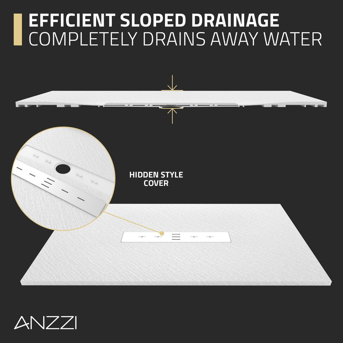 59 x 35 Shower Base, Center Drain, Pan Only