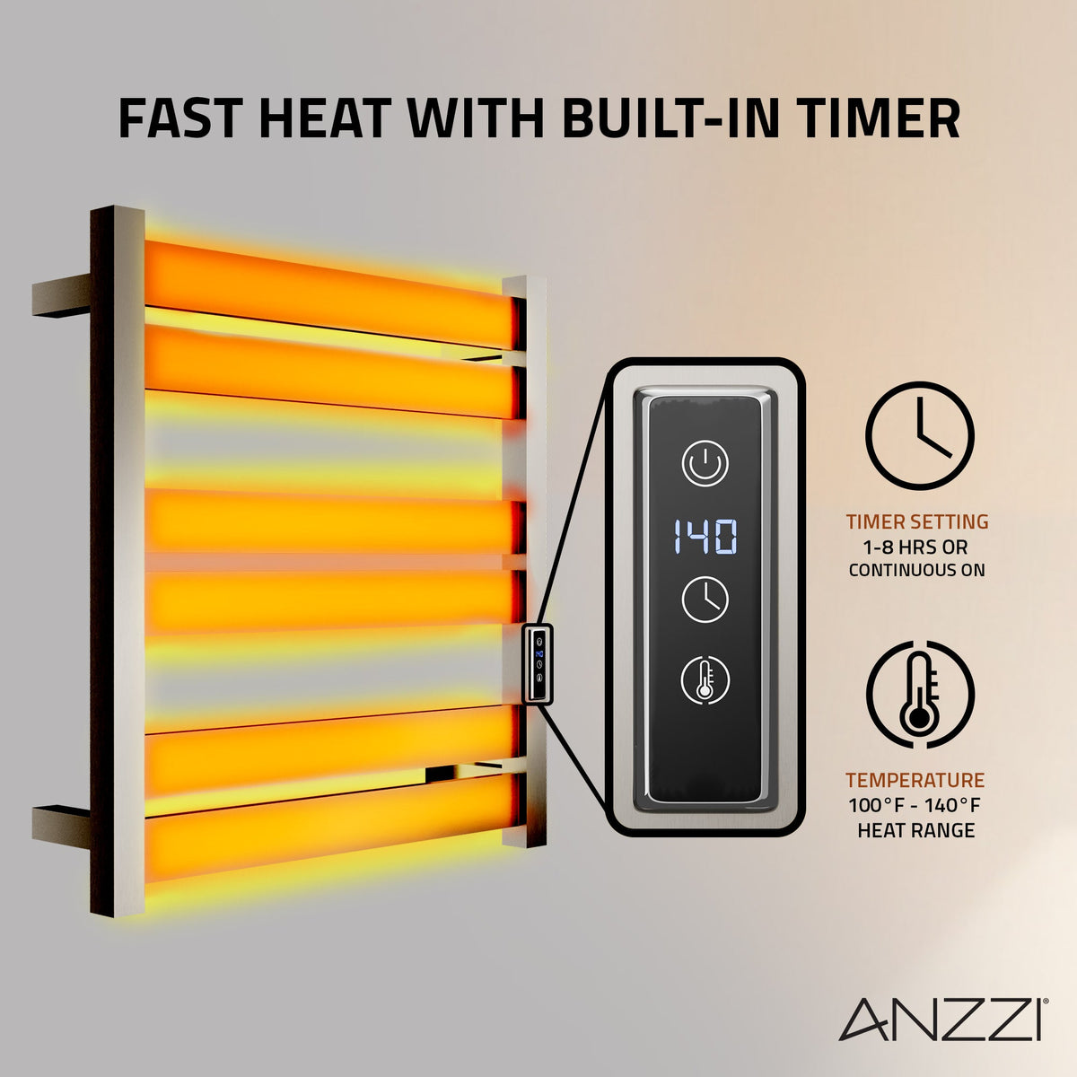 Towel Warmer, ANZZI Starling Bar Mounted