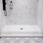 Alexander 60 in. L x 32 in. W Alcove Shower Pan Base with Center Drain in Glossy White Marine Acrylic
